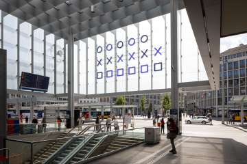 digital clock Picture of the binomial clock at the St.Gallen railway station